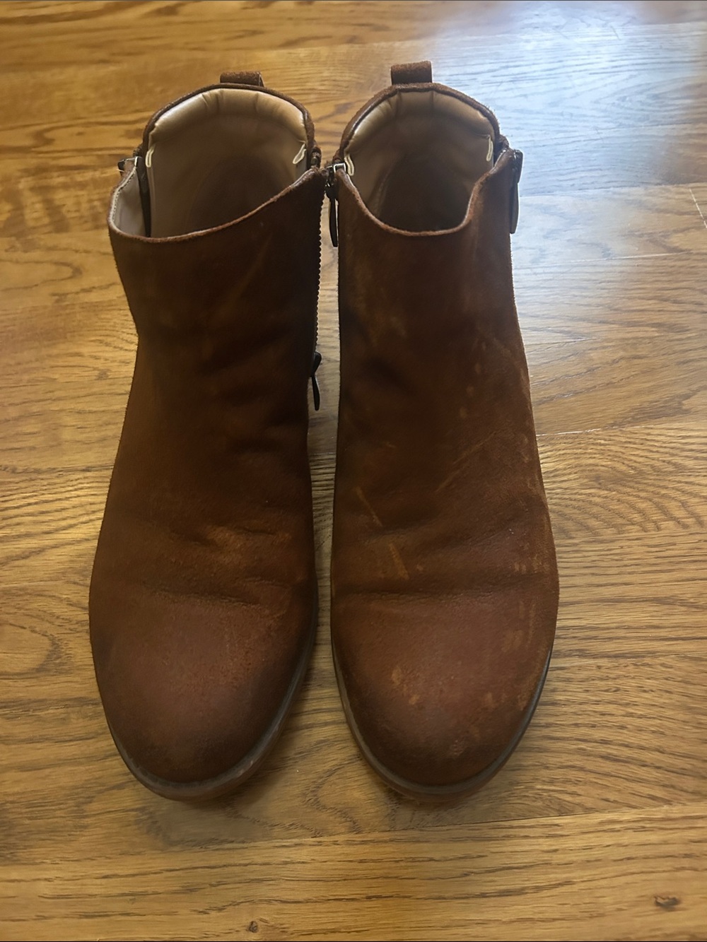 Franco Sarto Brown Suede Ankle Booties